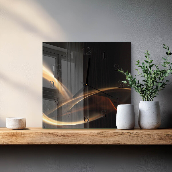 Wanduhr aus glas Abstrakte Linien