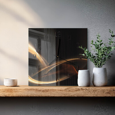Wanduhr aus glas Abstrakte Linien