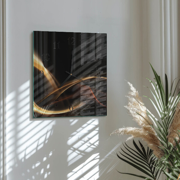 Wanduhr aus glas Abstrakte Linien