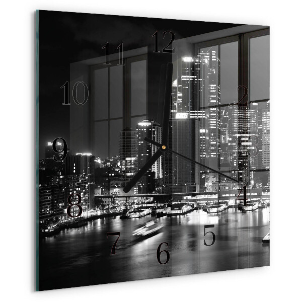 Wanduhr aus glas Horizont