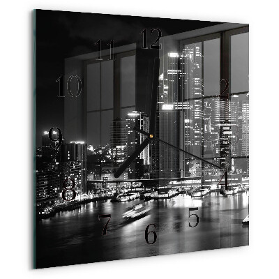 Wanduhr aus glas Horizont