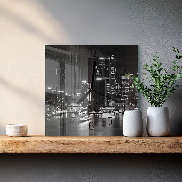 Wanduhr aus glas Horizont