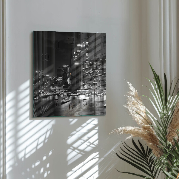 Wanduhr aus glas Horizont