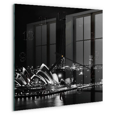Wanduhr aus glas Sydney Horizon