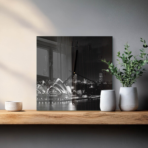Wanduhr aus glas Sydney Horizon