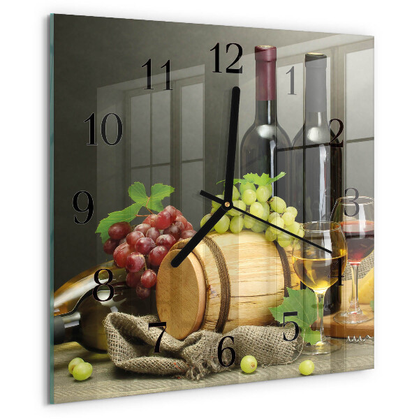 Wanduhr aus glas Trauben für Wein