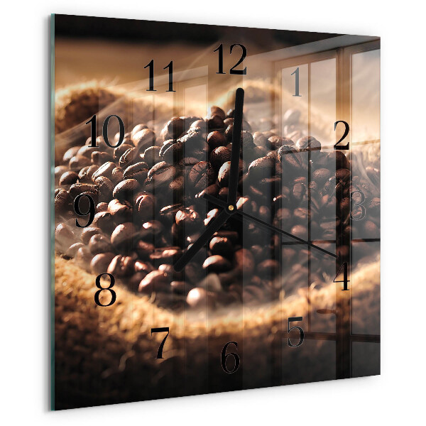 Wanduhr aus glas Kaffeebohnen