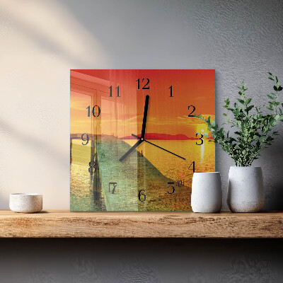 Wanduhr aus glas Brücke