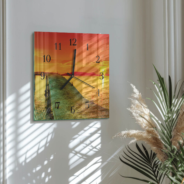 Wanduhr aus glas Brücke