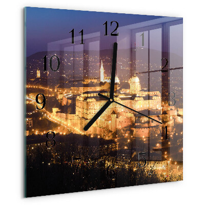 Wanduhr aus glas Stadt Budapest