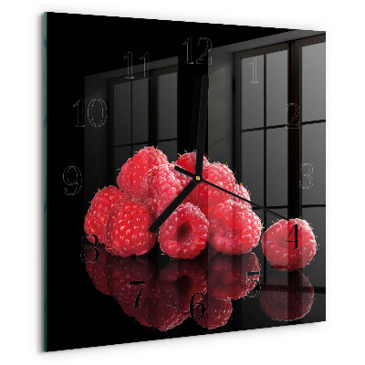 Wanduhr aus glas Himbeeren