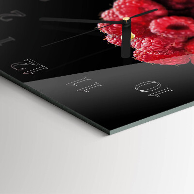 Wanduhr aus glas Himbeeren