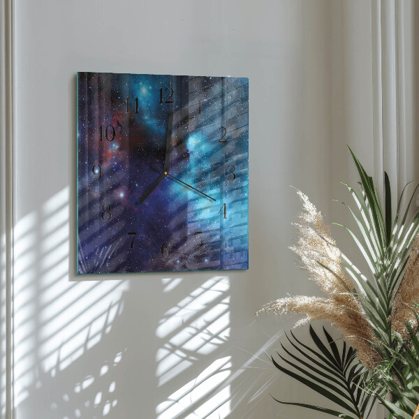 Wanduhr aus glas Sternenhimmel