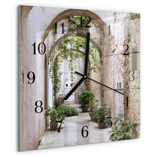 Wanduhr aus glas Allee-Pflanzen