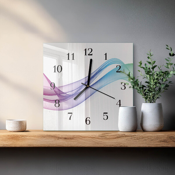 Wanduhr aus glas Abstrakte Linien