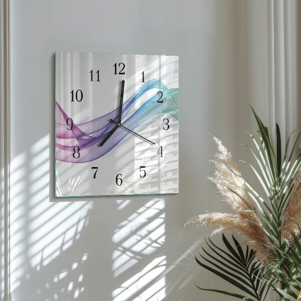 Wanduhr aus glas Abstrakte Linien