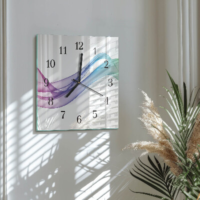 Wanduhr aus glas Abstrakte Linien
