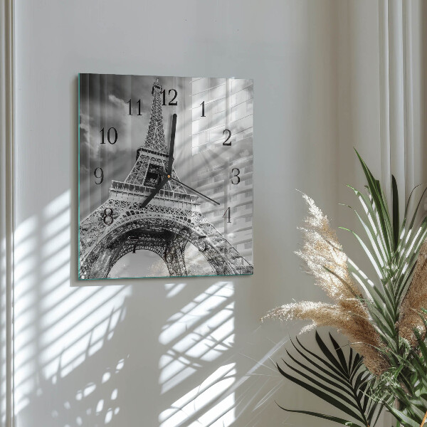 Wanduhr aus glas Eiffelturm Paris