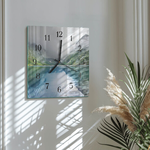 Wanduhr aus glas Bergsee