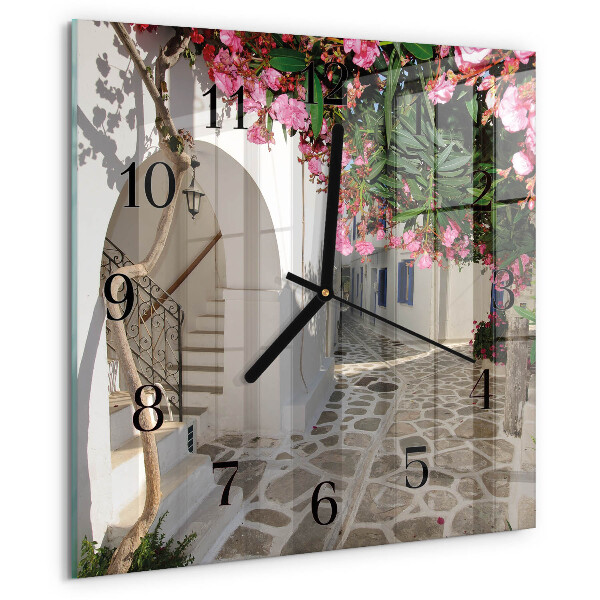 Wanduhr aus glas Blumenallee
