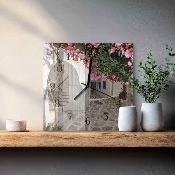 Wanduhr aus glas Blumenallee