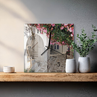 Wanduhr aus glas Blumenallee