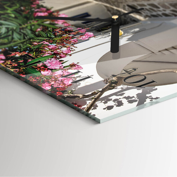 Wanduhr aus glas Blumenallee