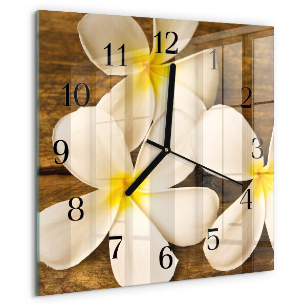 Wanduhr aus glas Blumen