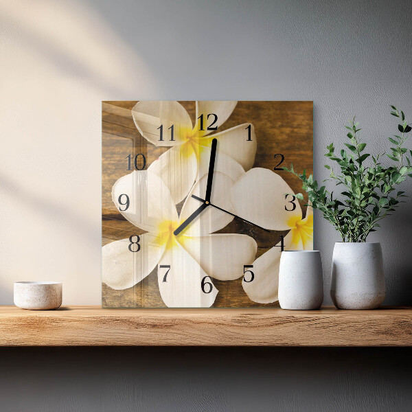Wanduhr aus glas Blumen