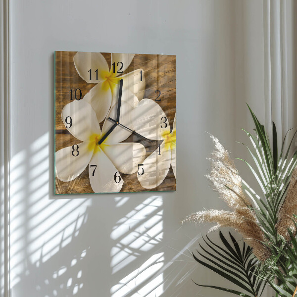 Wanduhr aus glas Blumen