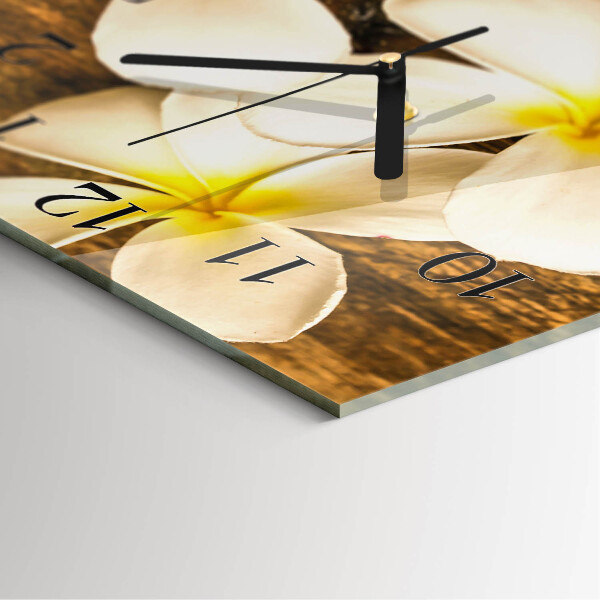 Wanduhr aus glas Blumen