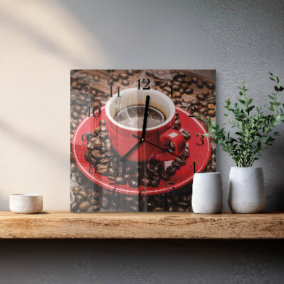 Wanduhr aus glas Tasse Kaffee