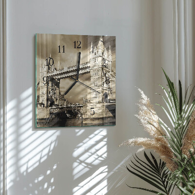Wanduhr aus glas London Bridge Sepia