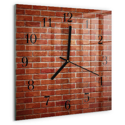 Wanduhr aus glas Ziegelmauer