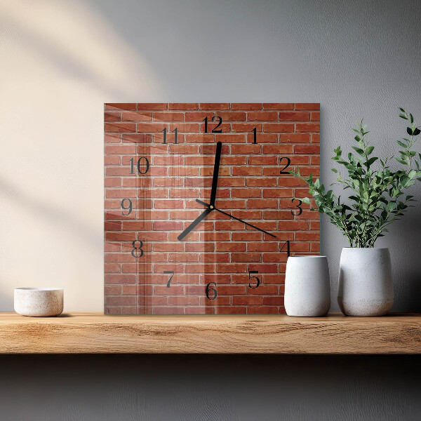 Wanduhr aus glas Ziegelmauer
