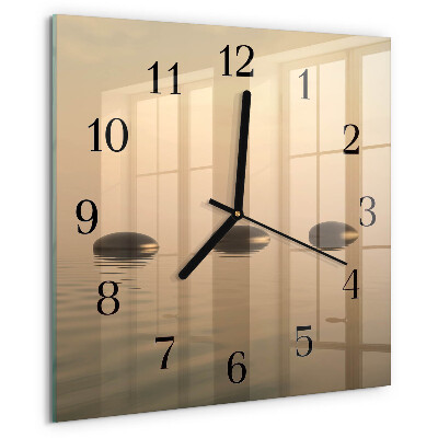 Wanduhr aus glas Steine ​​Wasser