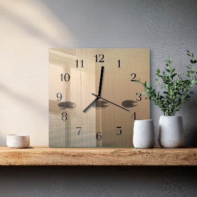 Wanduhr aus glas Steine ​​Wasser