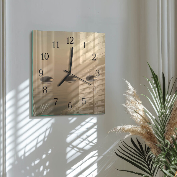 Wanduhr aus glas Steine ​​Wasser