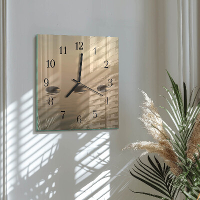 Wanduhr aus glas Steine ​​Wasser