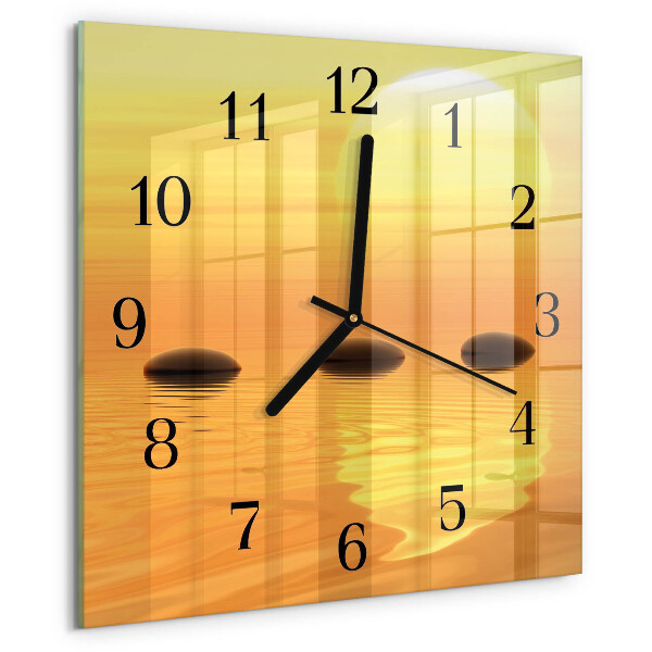 Wanduhr aus glas Wasser Sonne