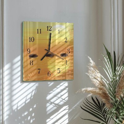 Wanduhr aus glas Wasser Sonne