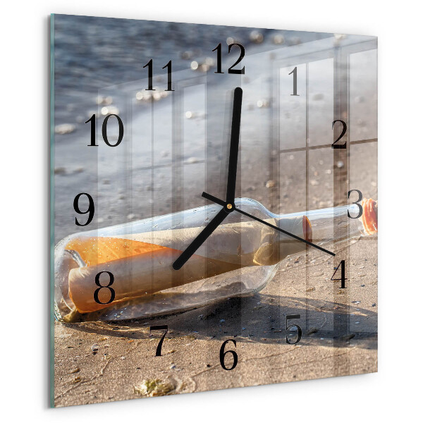 Wanduhr aus glas Flaschenbrief