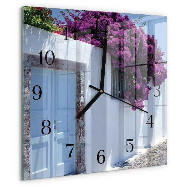 Wanduhr aus glas Blumen für Zuhause