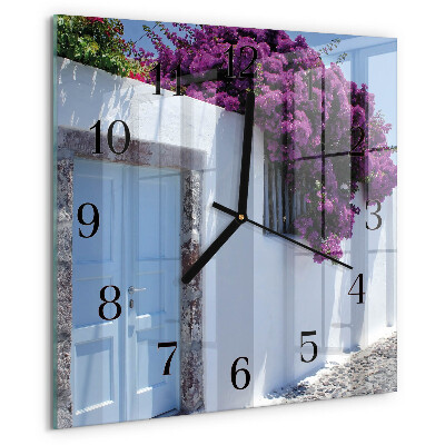 Wanduhr aus glas Blumen für Zuhause
