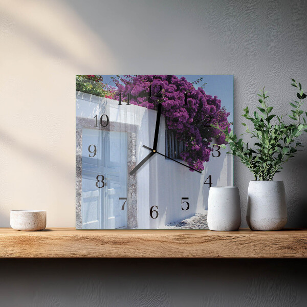 Wanduhr aus glas Blumen für Zuhause