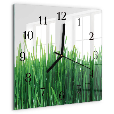 Wanduhr aus glas Gras