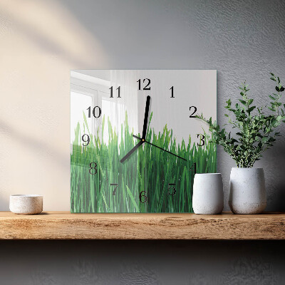 Wanduhr aus glas Gras