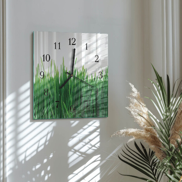 Wanduhr aus glas Gras