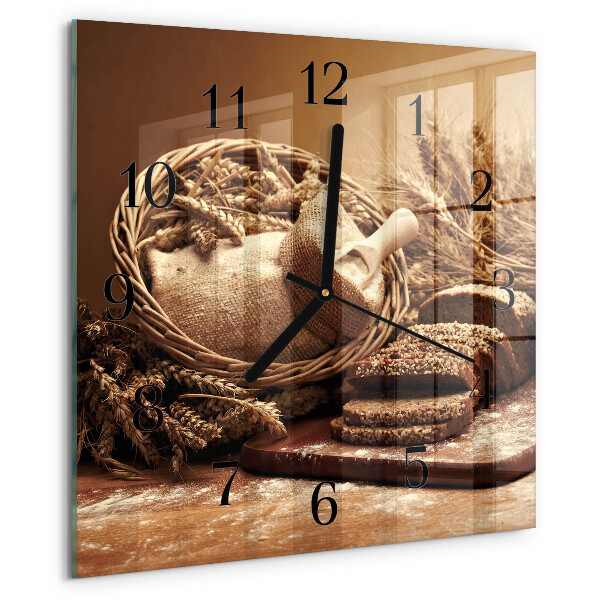 Wanduhr aus glas Brot