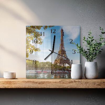 Wanduhr aus glas Eiffelturm Paris